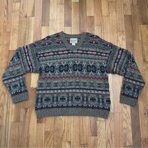 Woolrich Womens Nordic Sweater Soft Cozy Sz Small Wool/Cotton Cabincore Winter